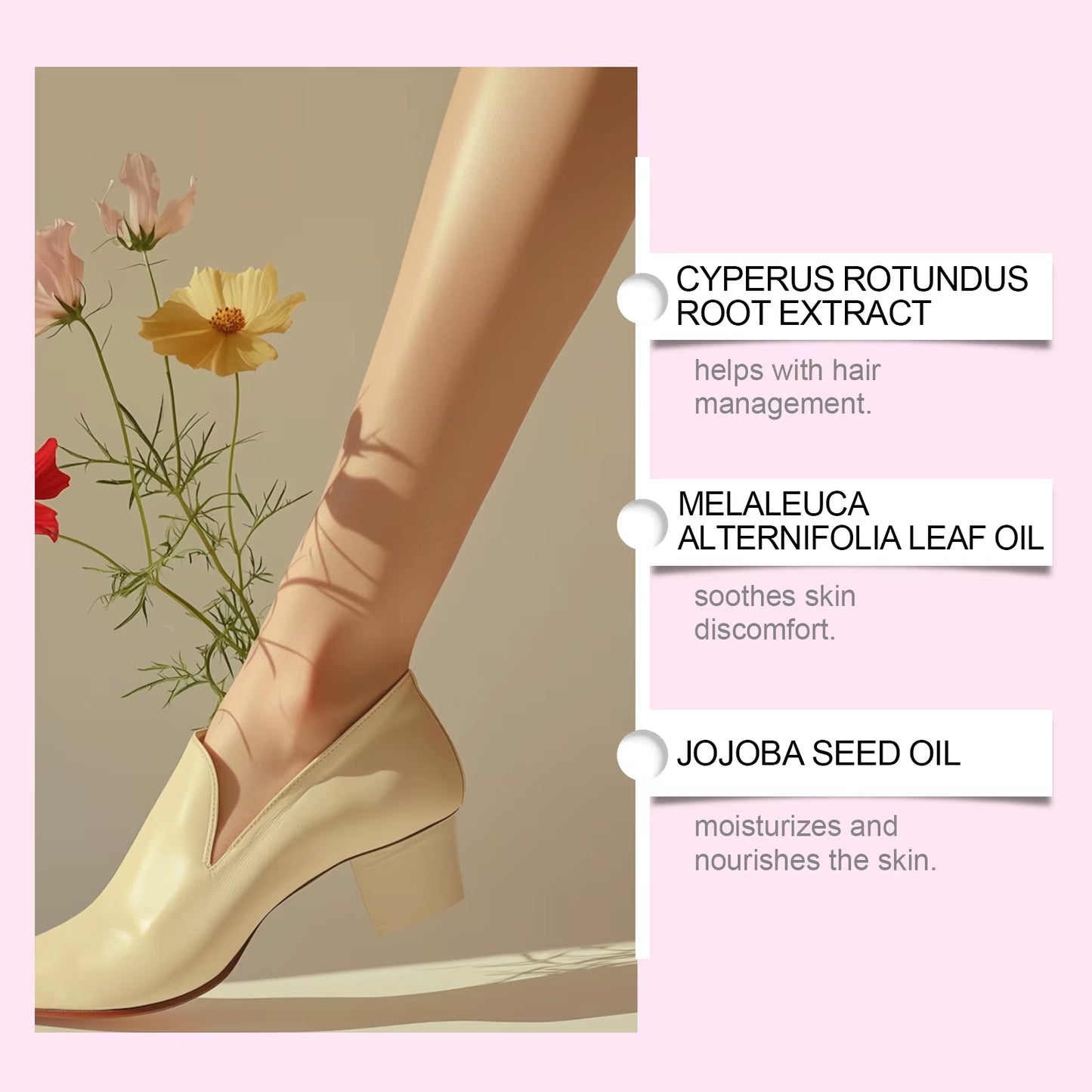 Cyperus Rotundus Oil for Hair Removal Smoothing Soothing Skin Care Moisturizes Armpit Leg Arm Hair Inhibitor Depilatory Oil