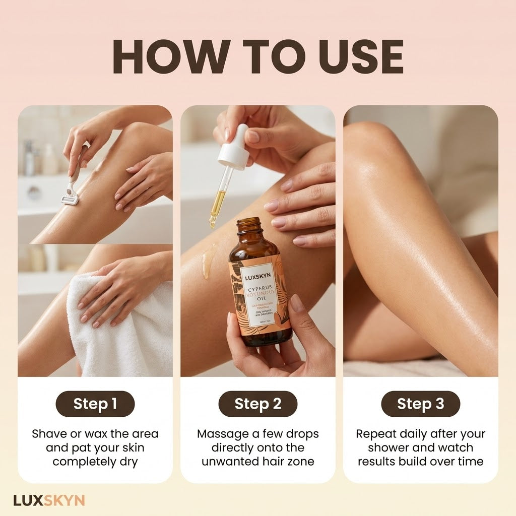 LuxSkyn's Natural Hair Reduction Oil
