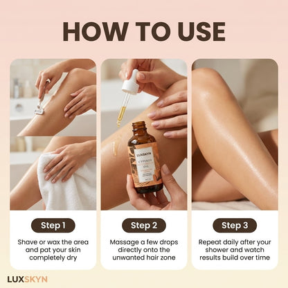 LuxSkyn's Natural Hair Reduction Oil