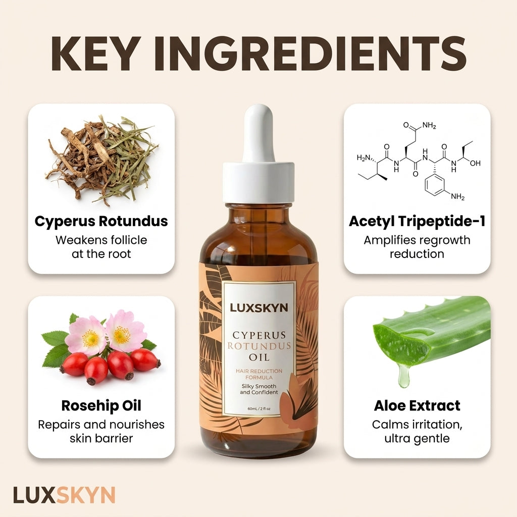 LuxSkyn's Natural Hair Reduction Oil
